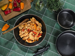 WOKKIPANNU IRROTETTAVALLA KAHVALLA 30CM SETTI - 4